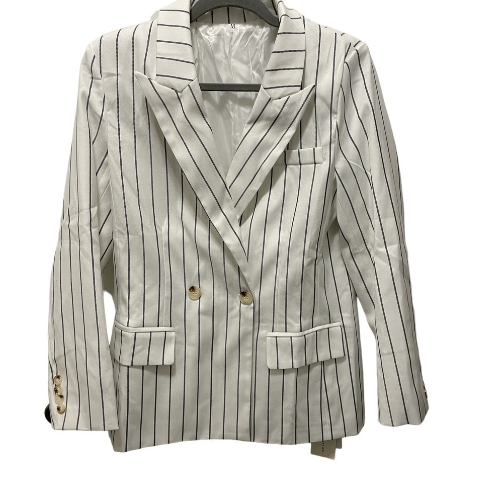 Revolve Lovers Blazer Double Breasted Black and White striped Size 8 or M